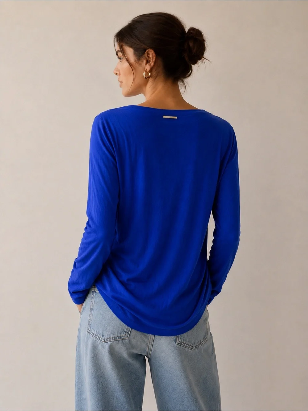 Michael Kors Electric Blue Long Sleeve Crewneck Lightweight Sweater Size Medium